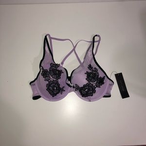 Purple Floral Bra